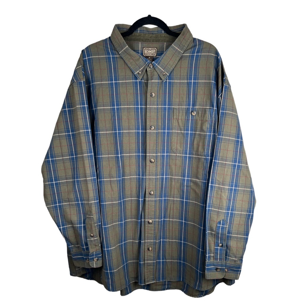 CE Schmidt Men's Workwear Green Plaid Long Sleeve Button
Down‎ Shirt Size 4X
